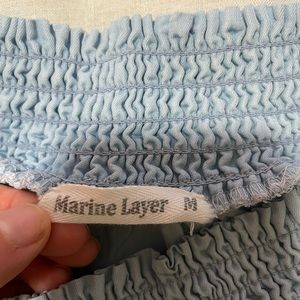 Marine Layer Smocked Peasant Blouse Women’s M - Light Blue